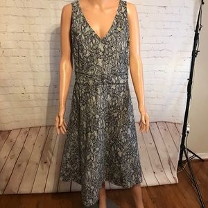 J.Crew black & white lace design dress size 14 floral boho